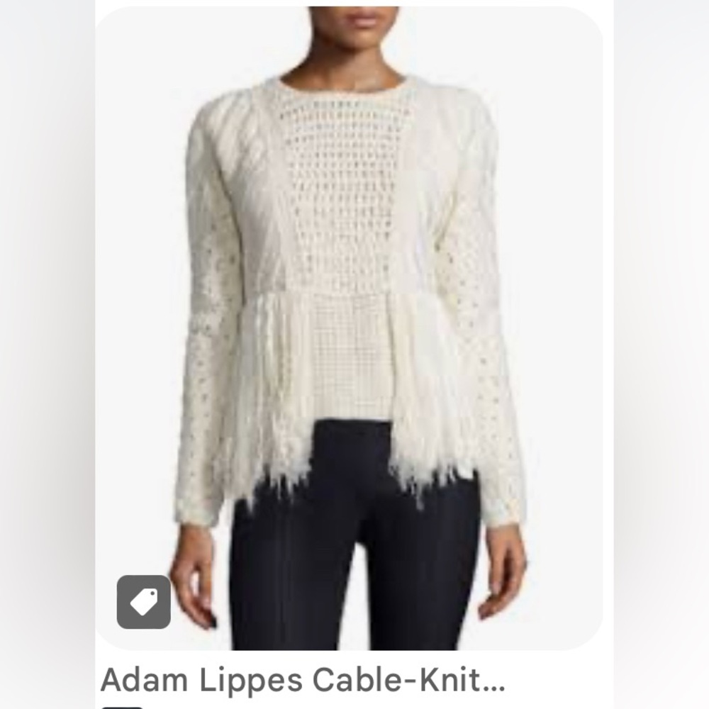 Adam Lippes Cable-Knit Sweater with Fringing NWT